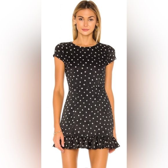 by the way. Dresses & Skirts - By The Way Claudia Ruffle Open Back Dress Black Star Mini Ruffle Fun Party Sz MD
